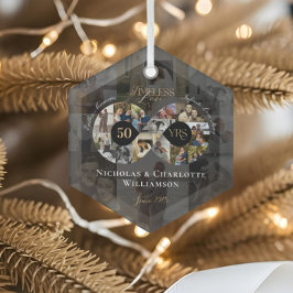 50ste Huwelijksjubileum Oneindige Fotocollage Glas Ornament