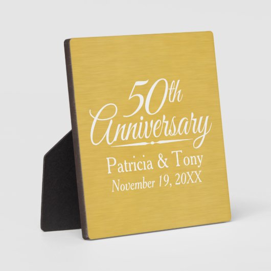 50ste Huwelijksjubileum Persoonlijk Verguld Fotoplaat (Voorkant)