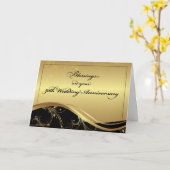 50ste Huwelijksjubileum Religieus, Zwart en Goud Kaart (Gele Bloem)