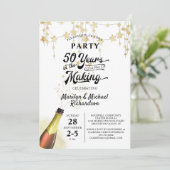 50ste huwelijksjubileum Retro JAAR IN DE MAKING Kaart (Staand voorkant)