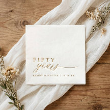 50ste huwelijksjubileum servetten Elegant Goud