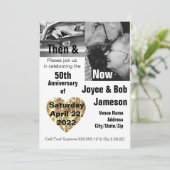 50ste huwelijksjubileum Toen & Nu foto Kaart (Staand voorkant)