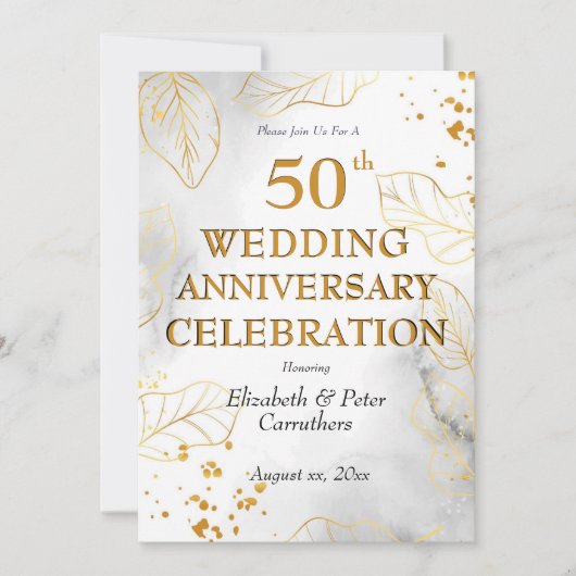 50ste huwelijksjubileum viering Gouden Feestje Kaart (Voorkant)