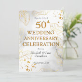 50ste huwelijksjubileum viering Gouden Feestje Kaart (Staand voorkant)