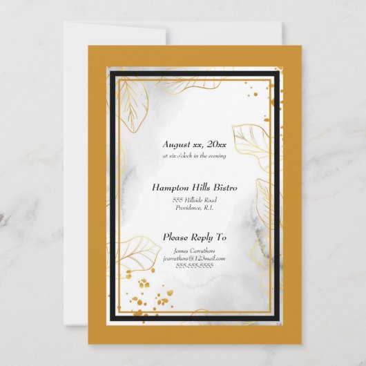 50ste huwelijksjubileum viering Gouden Feestje Kaart (Achterkant)