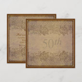50ste huwelijksjubileumfeest  Gouden bloemstuk op  Kaart (Voorkant / Achterkant)