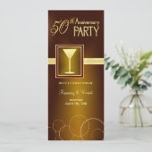 50ste huwelijksjubileumfeest - Gouden monogram Kaart (Staand voorkant)