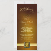 50ste huwelijksjubileumfeest - Gouden monogram Kaart (Achterkant)