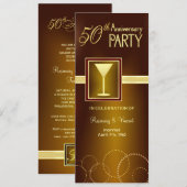 50ste huwelijksjubileumfeest - Gouden monogram Kaart (Voorkant / Achterkant)