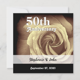 50ste huwelijksverjaardag Elegante Gouden Roos A01 Kaart