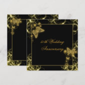 50ste huwelijksverjaardag elegante vlinder goud kaart (Voorkant / Achterkant)