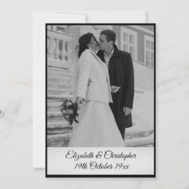 50ste Huwelijksverjaardag Foto Elegant Zwart Wit Kaart
