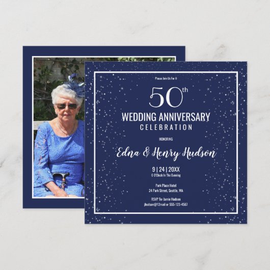 50ste huwelijksverjaardag foto kaart (Voorkant / Achterkant)
