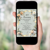 50ste huwelijksverjaardag gele bloemen goud kaart