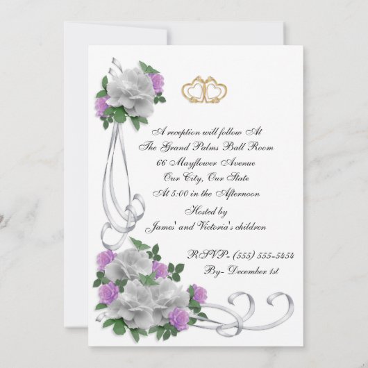 50ste huwelijksverjaardag gelofte vernieuwing Witt Kaart (Achterkant)