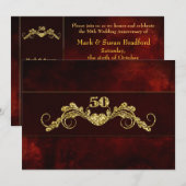 50ste huwelijksverjaardag - Gouden Elegantie Kaart (Voorkant / Achterkant)