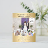 50ste huwelijksverjaardag gouden foto uitnodiging (Staand voorkant)