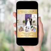 50ste huwelijksverjaardag gouden fotocollage kaart