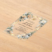 50ste huwelijksverjaardag Gouden gele bloemen Clea Acryl Uitnodigingen (Laagn)