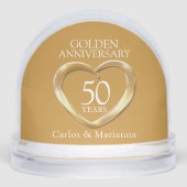 50ste huwelijksverjaardag gouden hart aangepaste f sneeuwbol (Voorkant)