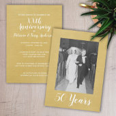 50ste huwelijksverjaardag met foto - geborsteld go kaart