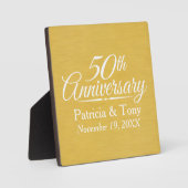 50ste Huwelijksverjaardag Persoonlijke Gouden Fotoplaat (Voorkant)