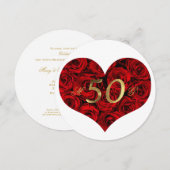 50ste huwelijksverjaardag Rode Rozen Hart Elegant  Kaart (Voorkant / Achterkant)