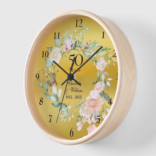 50ste huwelijksverjaardag Rozen Bloemmotief Goud F (Hoek)