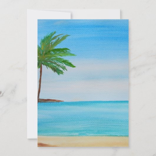 50ste huwelijksverjaardag Tropisch strand kust Save The Date (Achterkant)