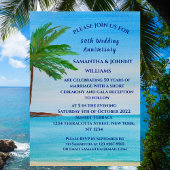 50ste huwelijksverjaardag Tropisch strand kust Save The Date