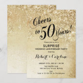 50ste huwelijksverjaardag verrassen - Goud Kaart (Voorkant / Achterkant)