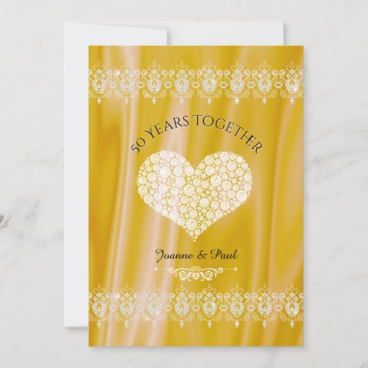 50ste huwelijksverjaardag viering goud diamanten kaart (Voorkant)