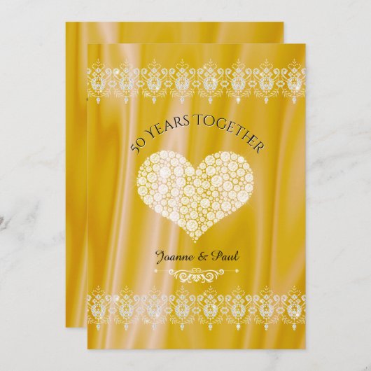 50ste huwelijksverjaardag viering goud diamanten kaart (Voorkant / Achterkant)