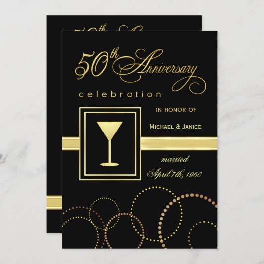 50ste huwelijksverjaardag viering - Modern Kaart (Voorkant / Achterkant)