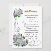 50ste huwelijksverjaardag Witte rozen uitnodiging (Voorkant)