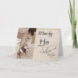 50ste huwelijksverjaardagskaart - 50 prachtige jar kaart
