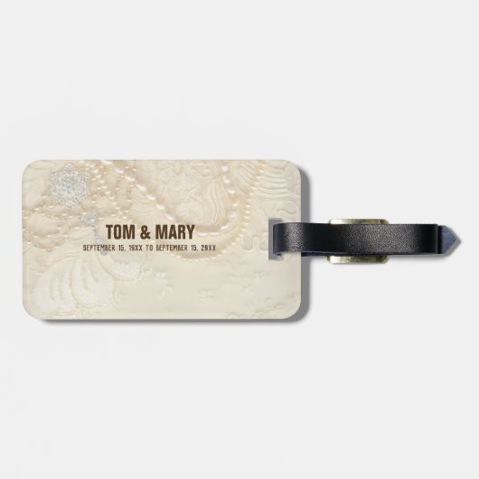 , 50ste Jubilea parels Bagagelabel (Achterkant horizontaal)