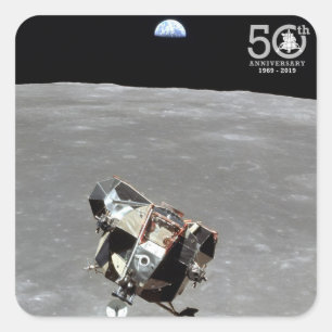 50ste Jubileum, Apollo 11 Mission Moon Landing: Vierkante Sticker