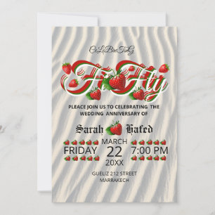 50ste Jubileum Berry Invitation, Golden Wedding Kaart