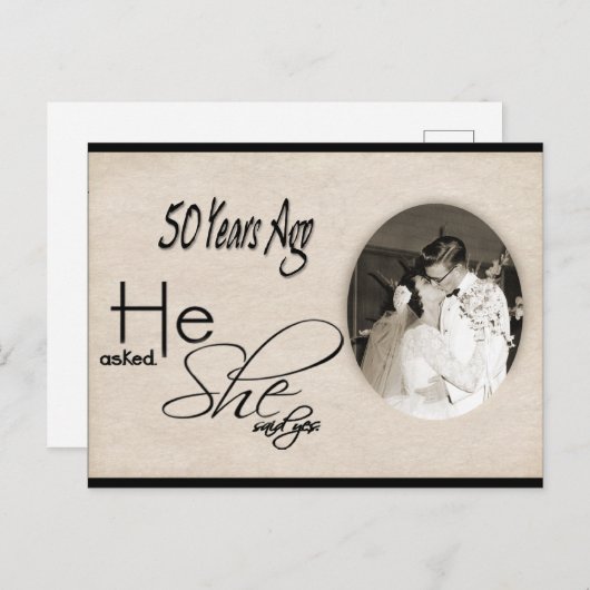 50ste Jubileum Briefkaart bruiloft (Voorkant / Achterkant)