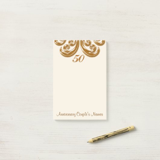 50ste Jubileum cadeau voor grootouders Post-it® Notes (Op bureau)