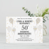 50ste Jubileum Elegant Gold Kaart (Staand voorkant)