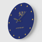 50ste Jubileum en gouden Stippen op Navy Blue Grote Klok (Hoek)