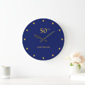 50ste Jubileum en gouden Stippen op Navy Blue Grote Klok (Huis)