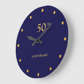 50ste Jubileum en gouden Stippen op Navy Blue Grote Klok (Hoek)
