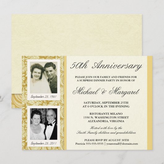 50ste Jubileum en nu twee fotonodigingen Kaart (Voorkant / Achterkant)