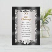 50ste Jubileum feestuitnodiging Damask Kaart (Staand voorkant)