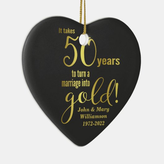 50ste Jubileum - Golden Wedding Ceramic Ornament (Rechts)