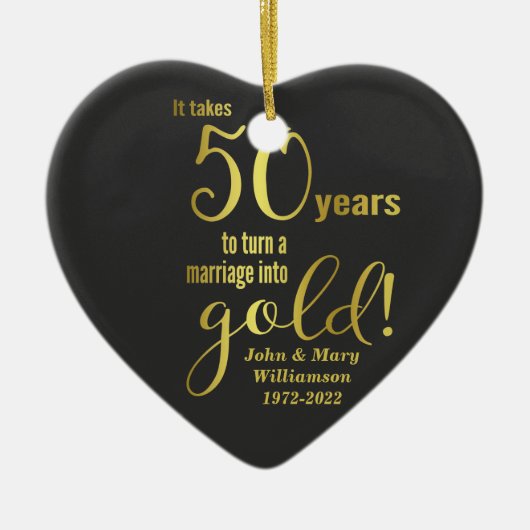 50ste Jubileum - Golden Wedding Ceramic Ornament (Voorkant)