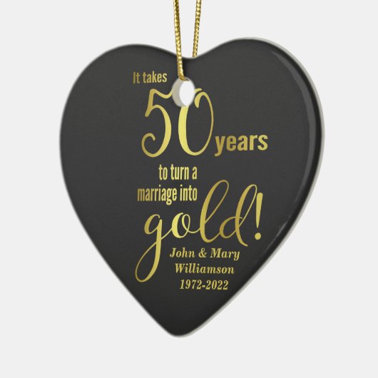 50ste Jubileum - Golden Wedding Ceramic Ornament (Links)